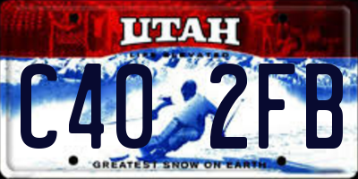 UT license plate C402FB