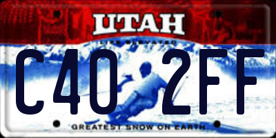 UT license plate C402FF
