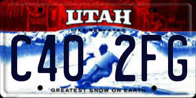 UT license plate C402FG
