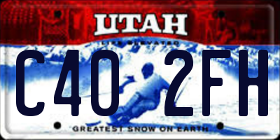 UT license plate C402FH