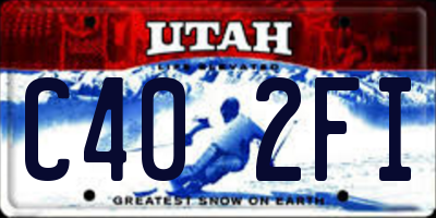 UT license plate C402FI