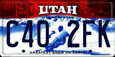 UT license plate C402FK