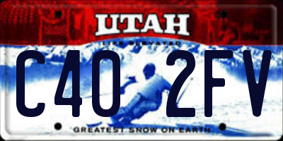 UT license plate C402FV