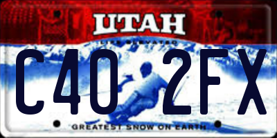 UT license plate C402FX
