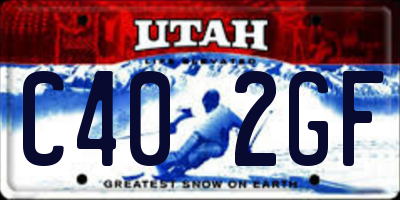UT license plate C402GF