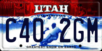 UT license plate C402GM