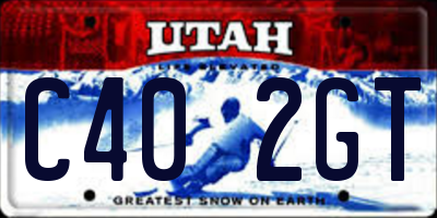 UT license plate C402GT