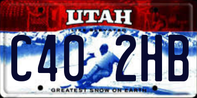 UT license plate C402HB