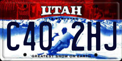 UT license plate C402HJ