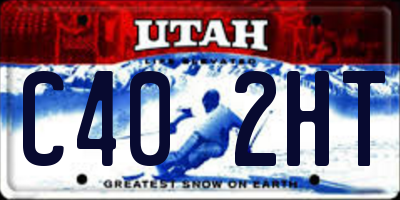 UT license plate C402HT