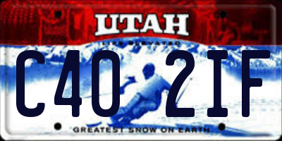 UT license plate C402IF