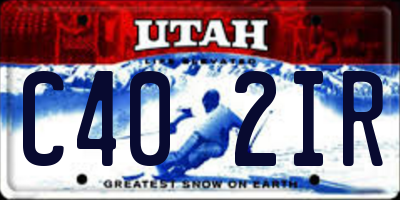UT license plate C402IR