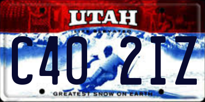 UT license plate C402IZ