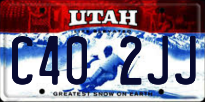 UT license plate C402JJ