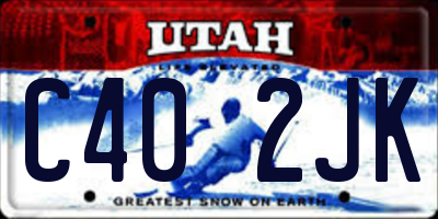 UT license plate C402JK
