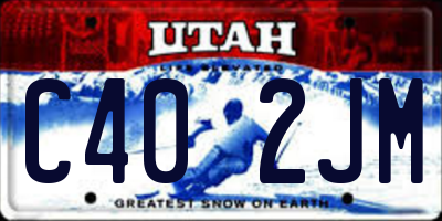 UT license plate C402JM
