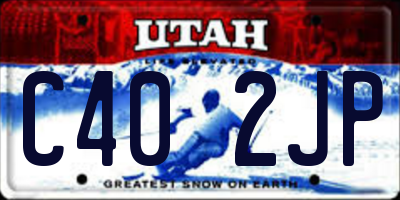 UT license plate C402JP