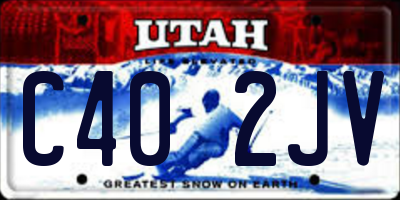 UT license plate C402JV