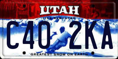 UT license plate C402KA