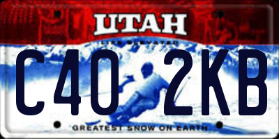 UT license plate C402KB