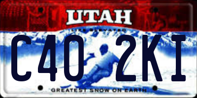 UT license plate C402KI