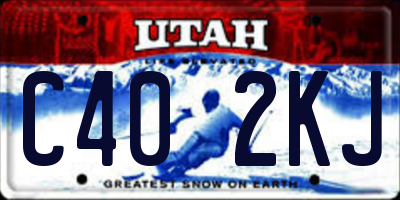 UT license plate C402KJ