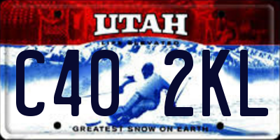 UT license plate C402KL