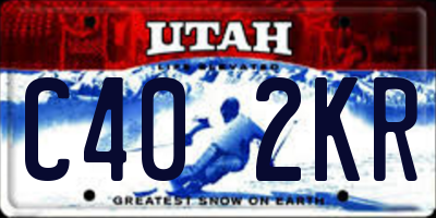 UT license plate C402KR