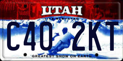 UT license plate C402KT