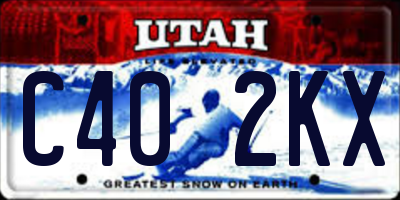 UT license plate C402KX