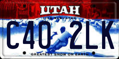 UT license plate C402LK