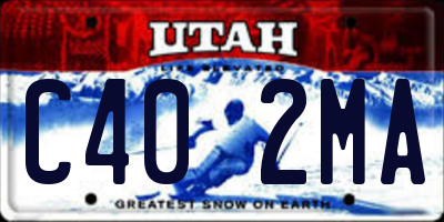 UT license plate C402MA