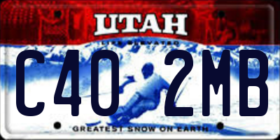 UT license plate C402MB