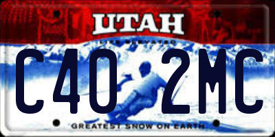 UT license plate C402MC
