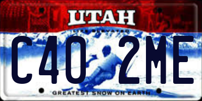 UT license plate C402ME
