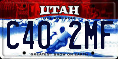 UT license plate C402MF