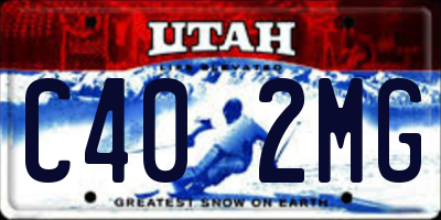 UT license plate C402MG