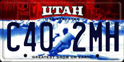 UT license plate C402MH
