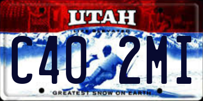 UT license plate C402MI