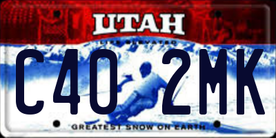 UT license plate C402MK