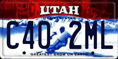 UT license plate C402ML