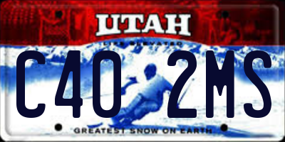 UT license plate C402MS