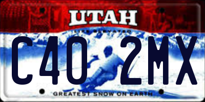 UT license plate C402MX
