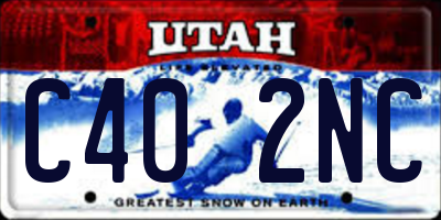 UT license plate C402NC