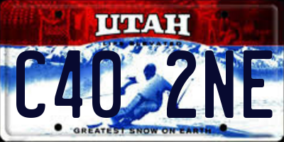 UT license plate C402NE