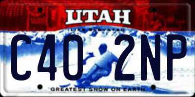 UT license plate C402NP