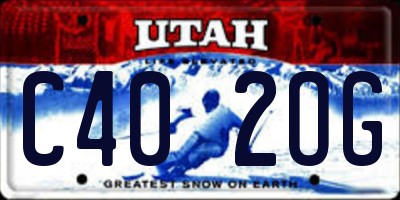 UT license plate C402OG