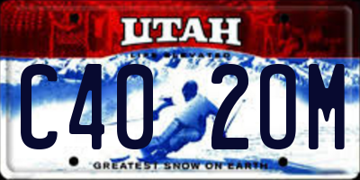 UT license plate C402OM