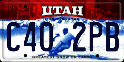 UT license plate C402PB