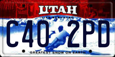 UT license plate C402PD